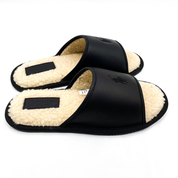 POLO RALPH LAUREN Mens Leather Slide Slippers - Picture 6 of 8